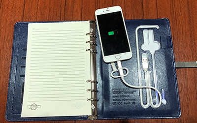 notebook with enclosed powerbank